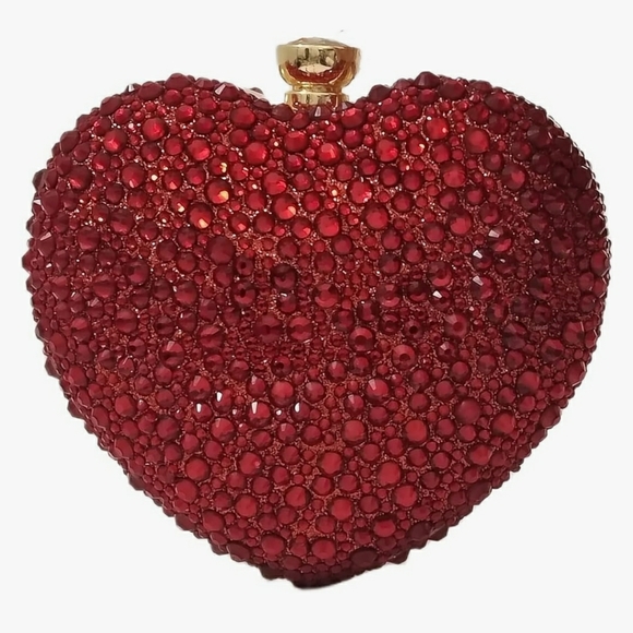 Sparkling Bling Things Handbags - NEW Sparkling Bling Swarovski Crystal Rhinestone Valentine Heart Purse +…